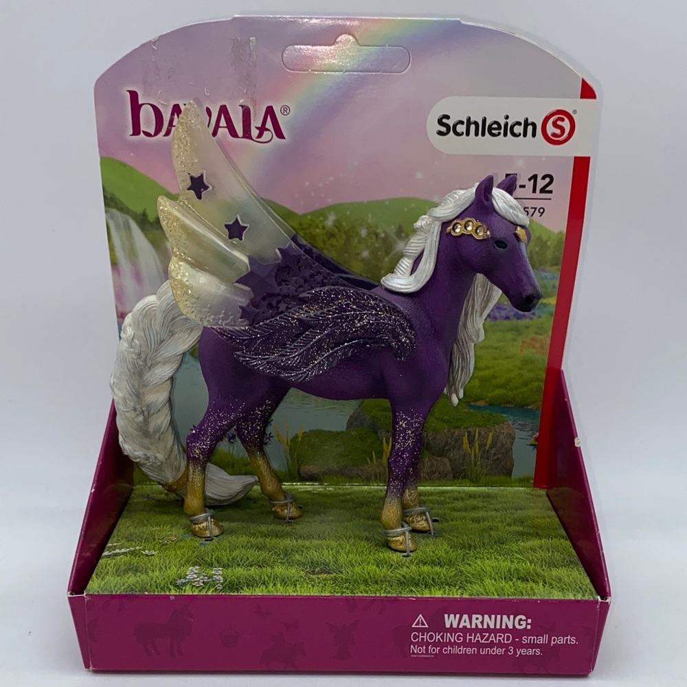 Schleich Bayala Sparkle Star Purple Pegasus Winged Horse Figurine 70579